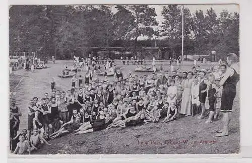 906915 Ak Leipzig - Wahren Luna-Park am Auensee Strandbad 1915