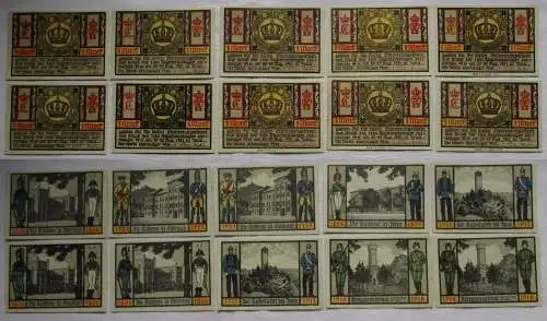 10 Banknoten Notgeld Stadt Jena 1.Regimentstag ehemaliger 94er (100209)