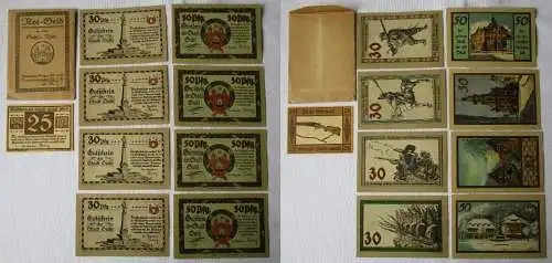 9 Banknoten Notgeld Stadt Suhl 1921 mit Original Hülle (144210)