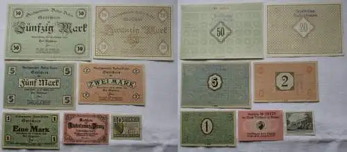 10 Pfennig bis 50 Mark Banknoten Notgeld Stadt Baden Baden 1918-1920 (166151)