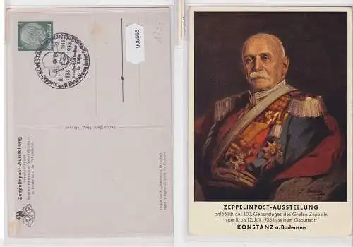 906566 Ganzsachen Ak Konstanz am Bodensee Zeppelinpost Ausstellung 1938