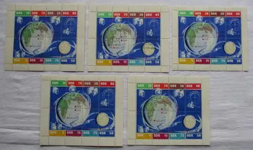 5 x DDR Briefmarken Kleinbogen 1962 (Weltraumflug) postfrisch (154819)