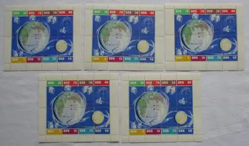 5 x DDR Briefmarken Kleinbogen 1962 (Weltraumflug) postfrisch (133505)