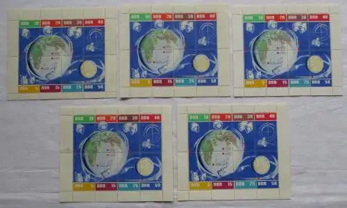 5 x DDR Briefmarken Kleinbogen 1962 (Weltraumflug) postfrisch (135301)