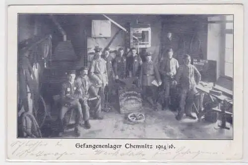 31419 AK Chemnitz - Gefangenenlager 1914/16, Werkstatt mit Soldaten