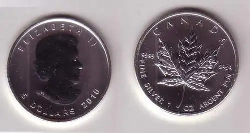 5 Dollar Silber Münze Kanada Meaple Leaf 2010 1 Unze Feinsilber (105958)