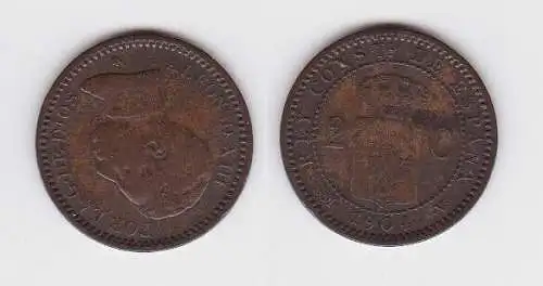 2 Centavos Bronze Münze Spanien 1904 Alfonso XIII. (126220)