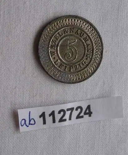 Seltene 5 Pfennig Wertmarke Firma Wezel & Naumann Leipzig um 1920 (112724)