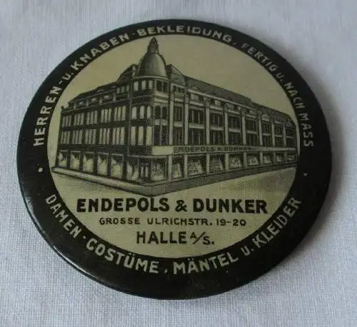 Taschenspiegel Reklame Endepols & Dunker Halle Saale um 1930 (117137)