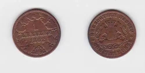 1 Kreuzer Kupfer Münze Nassau 1862 (130449)