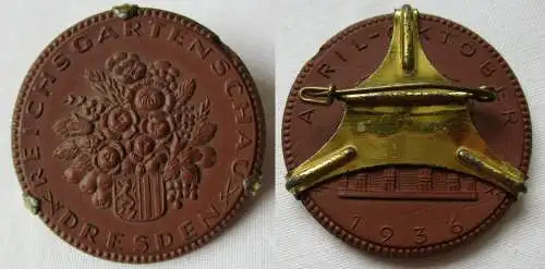 Meissner Porzellan Medaille Reichsgartenschau Dresden April-Oktober 1936 /141855