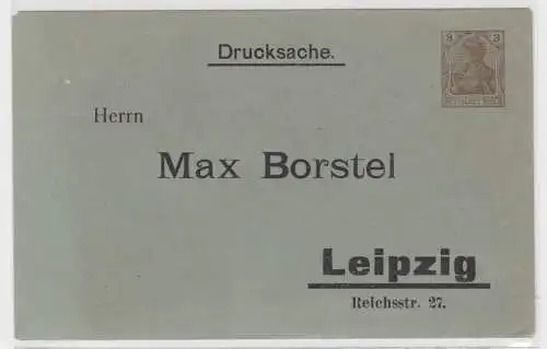 96508 Ganzsachenbrief "Max Borstel" in Leipzig um 1900