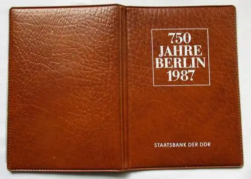 DDR 750 Jahre Berlin,Offizieller Folder m. 4 Münzen & Token, Staatsbank (126441)