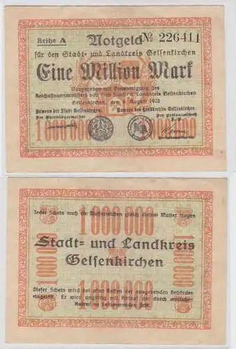 1 Million Mark Banknote Stadt- & Landkreis Gelsenkirchen 9.8.1923 (136153)