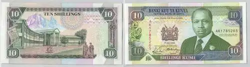 10 Shillings Banknote Kenia Kenya 1990 bankfrisch UNC (129285)