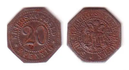 20 Pfennig Notgeld Eisen Münze Schwarzburg Sondershausen o.J. (112300)