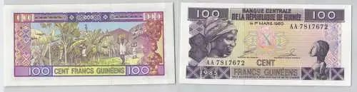 100 Franc Banknote Guinea République de Guinée 1985 bankfrisch UNC (129306)