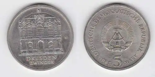 DDR Gedenk Münze 5 Mark Dresden Zwinger 1985 Stempelglanz (140479)