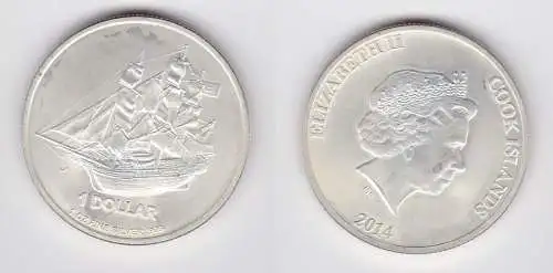 1 Dollar Silbermünze Cook Inseln 2014 1 Unze Feinsilber (152128)