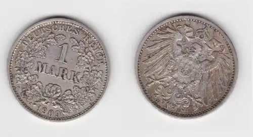 1 Mark Silber Münze Kaiserreich 1909 D, Jäger 17  (151778)