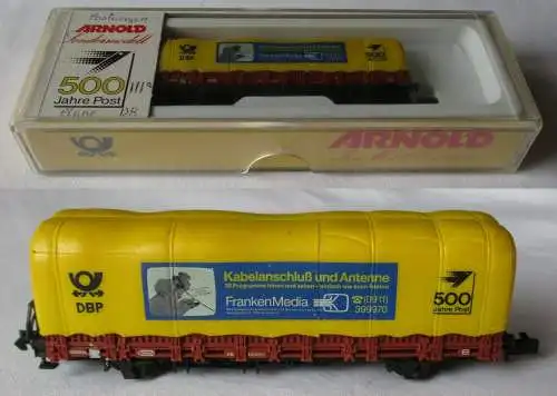 Arnold Spur N 4469 Rungenwagen mit Plane DBP 500 Jahre Post in OVP (122872)