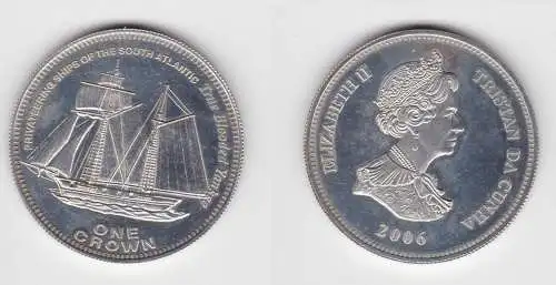 1 Crown Silber Münze Tristan da Cunha 2006 Stempelglanz (152258)