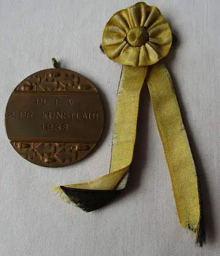 alte Medaille Eiskunstlauf PL.E.V. 2.Preis 1933 (121060)