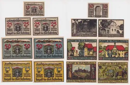 7 Banknoten Notgeld Stadt Rastenberg in Thüringen 1.9.1921 (141694)