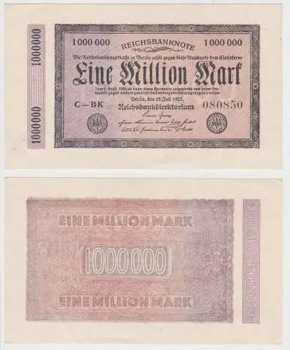 1 Million Mark Banknote Deutsches Reich Berlin 25.7.1923 Ro.93 (146264)