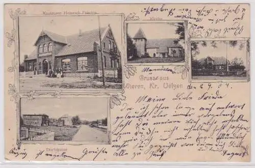 900842 Mehrbild Ak Gruß aus Wieren Kreis Uelzen Kaufmann, Schule usw. 1904