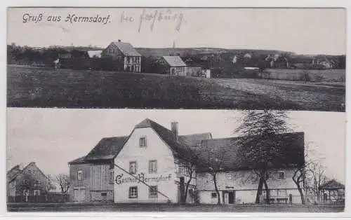 900163 Mehrbild Ak Gruß aus Hermsdorf Gasthof und Totalansicht 1924