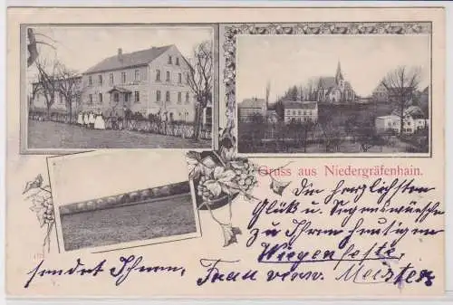 900932 Mehrbild Ak Gruß aus Niedergräfenhain Gasthof usw. 1906