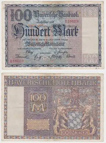 100 Mark Banknote Bayerische Notenbank München 1.1.1922 (147223)