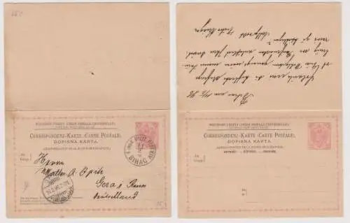 900135 Antwort Ganzsache Österreich mit Stempel K.&K.Militär Post Bihac 1896