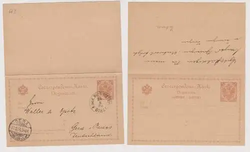900134 Antwort Ganzsache Österreich mit Stempel K.&K.Militär Post Bihac 1896