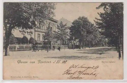 99641 Ak Gruss aus Rixdorf - Richardplatz 1909
