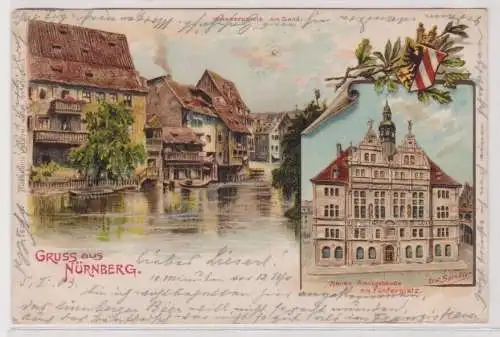99738 Lithographie Ak Gruss aus Nürnberg 1903