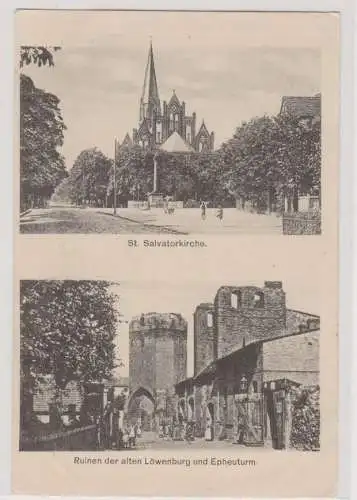 95011 Ak Lauenburg Lębork in Pommern Löwenburg & St.Salvatorkirche um 1930