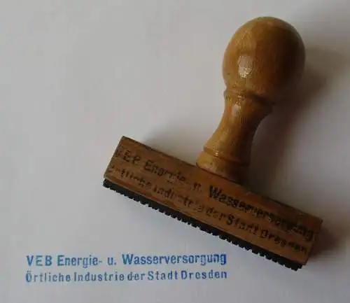 Original DDR Stempel VEB Energie- und Wasserversorgung Stadt Dresden (152447)