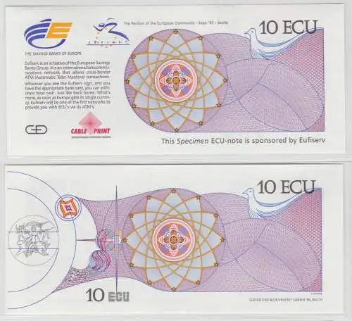 10 ECU Banknote EXPO 1992 Sevilla bankfrisch UNC (138745)