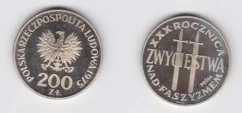 200 Zloty Silber Münze Polen 30.Jahrestag der Beendigung des 2.Weltkrieg(130948)