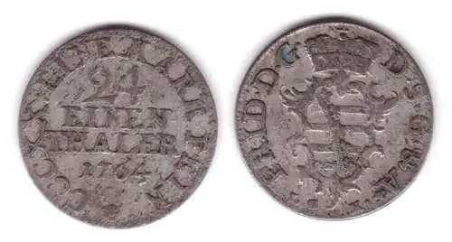 1/24 Taler Silber Münze Sachsen Gotha Altenburg 1764 (130096)