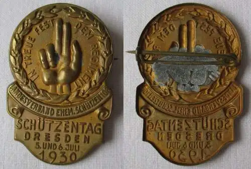seltenes Abzeichen Schützentag ehemliger 108er Schützen Dresden 1930 (120083)
