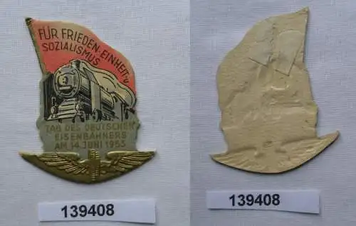 DDR Papp Abzeichen Tag des deutschen Eisenbahners 14. Juni 1953 (139408)