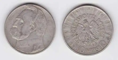 10 Zloty Silber Münze Polen Josef Pilsudski 1935 (128340)