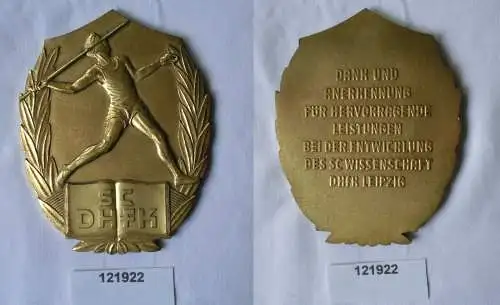 DDR Ehrenplakette Hochschule für Körperkultur SC DHfK Leipzig in Gold (121922)