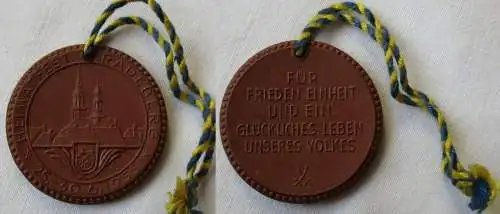 DDR Meissner Porzellan Medaille Heimatfest Radeberg 25.-30. Juni 1955 (149732)