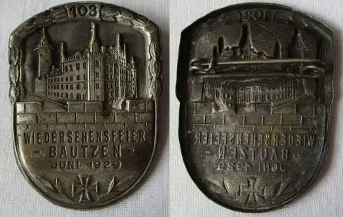 seltenes Abzeichen 103er Wiedersehensfeier Bautzen 1929 (148263)