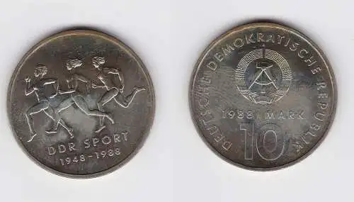 DDR Gedenk Münze 10 Mark 40 Jahre DDR Sport 1988 vz (148876)