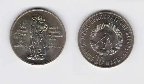 DDR Gedenk Münze 10 Mark 40.Jahre Kriegsende 1985 Stempelglanz (148561)